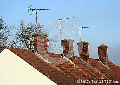 House chimneys Stock Photo