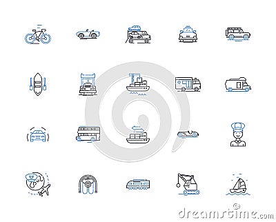 House cleaning line icons collection. Tidiness, Dusting, Scrubbing, Mopping, Vacuuming, Sanitizing, Organizing vector Vector Illustration