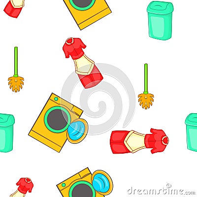 House cleaning pattern, cartoon style Vector Illustration