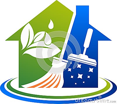 House cleaning service logo Vector Illustration