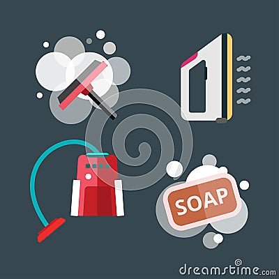 House cleaning tools vector Vector Illustration