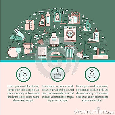 House cleaning vector card. Vector Illustration