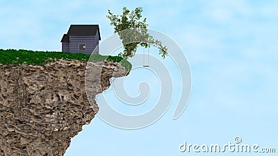 House on a Cliff Stock Photo