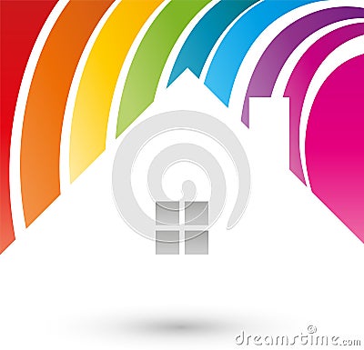 House, color, painter, Logo Stock Photo