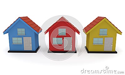 House colored sales concept, 3d rendering Stock Photo