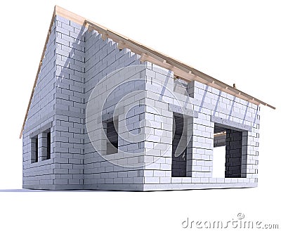 House construction ground view Stock Photo