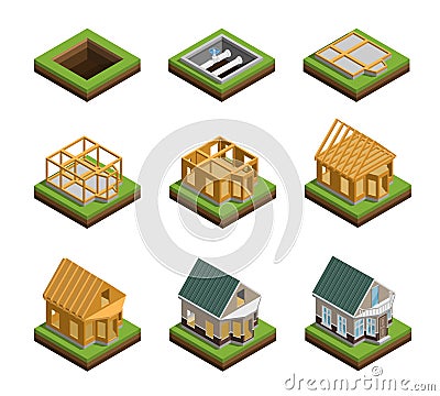 House Construction Icons Set Vector Illustration