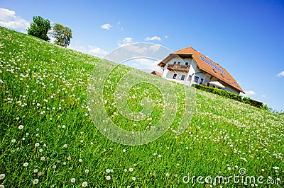 House in the Country Summer Stock Photo