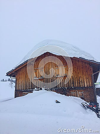 House covered in snow Stock Photo