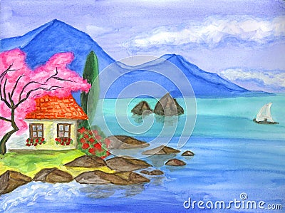 House in Crimea Stock Photo