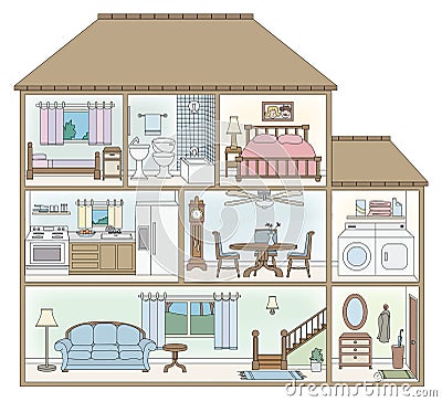 House cross-section Stock Photo