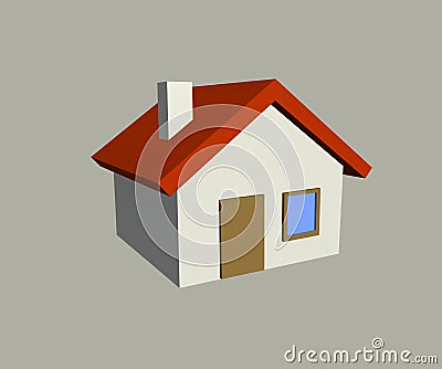 House 3D Render Stock Photo