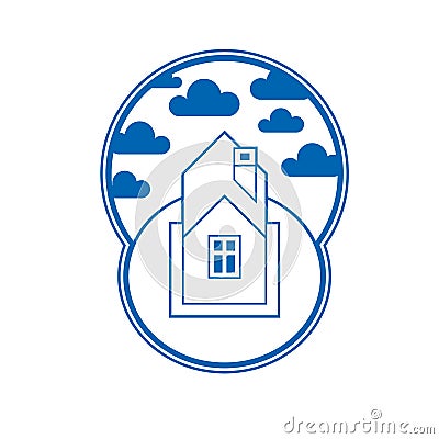 House detailed vector illustration, village idea. Graphic country house image, simple countryside building. Vector Illustration