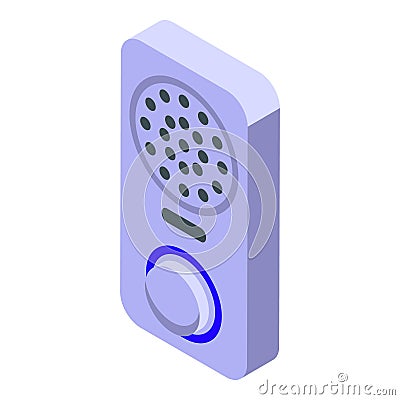 House door bell icon isometric vector. Wall press Vector Illustration