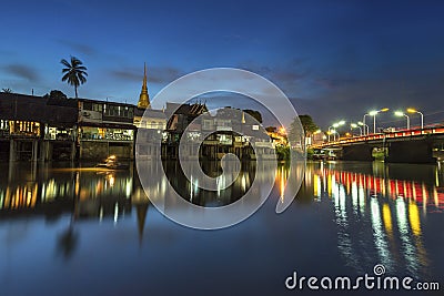 Among the house edge of water Light. Stock Photo