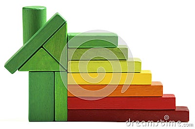 House energy efficiency rating, green home save heat and ecology Stock Photo