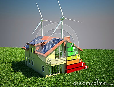 House energy saving concept Stock Photo