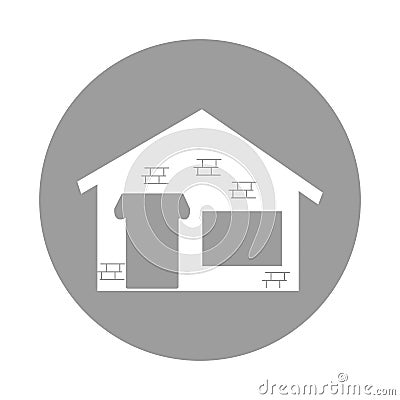 House exterior isolated icon Vector Illustration