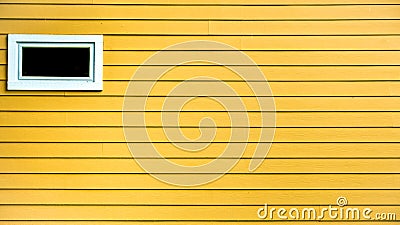 House exterior wall made of wood planks with small window and copy space Stock Photo