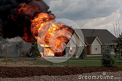 House fire 1 Stock Photo