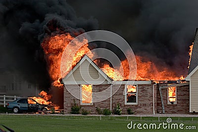 House fire 3 Stock Photo