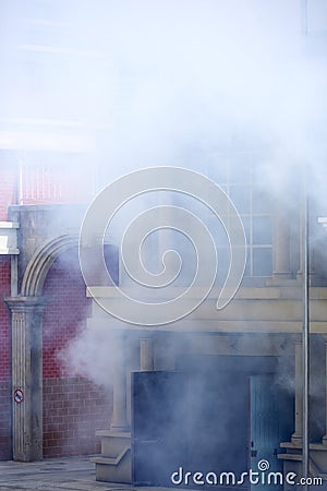 House on fire Stock Photo