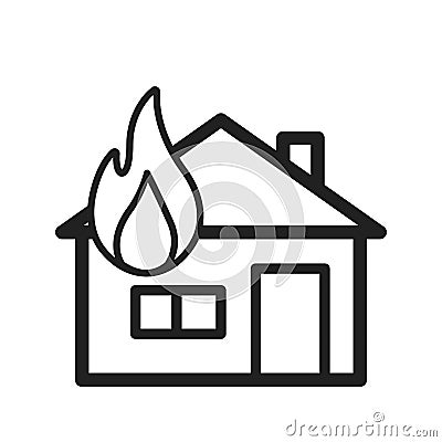 House on Fire Vector Illustration