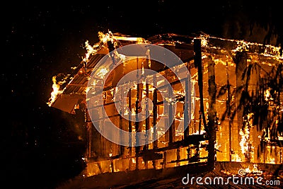 House fire. Stock Photo