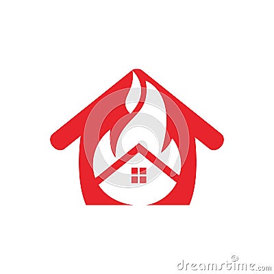House fire vector logo design template. Vector Illustration