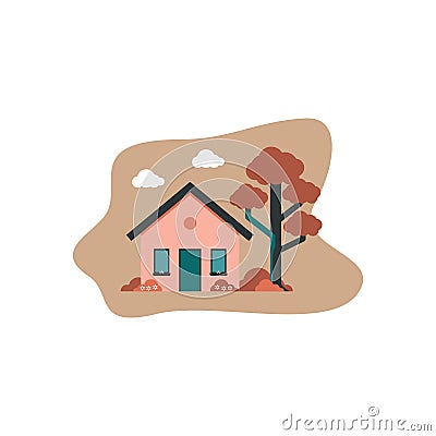 House flat design Cartoon Illustration