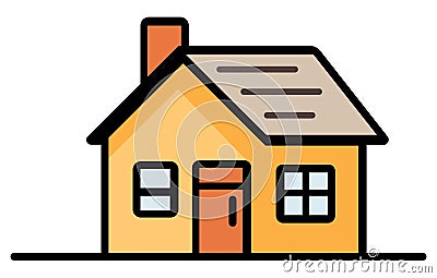 House flat icon, Houses vector illustration. Little house, colourful house, flat houses illustration Vector Illustration