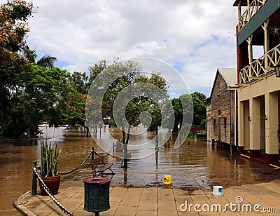 house at the Floods in Maryborough, Queensland, Australia Stock Photo