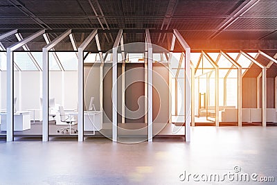 House framed CEO office, side, toned Stock Photo