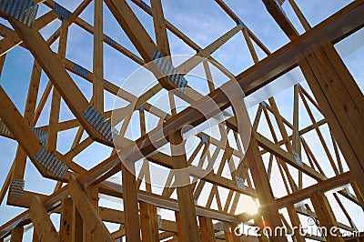 House Framing Stock Photo