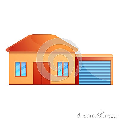 House garage icon, cartoon style Vector Illustration