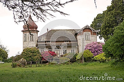 House at the German Museum at Frutillar, Chile Stock Photo