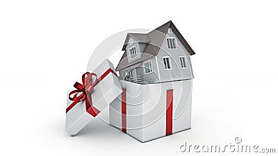 House. Gift box concept. Stock Photo