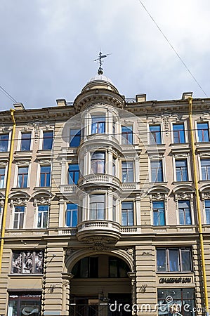 The house at Gorokhovaya Street, 64, in which was the last apartment before the murder of Grigory Rasputin. Rasputin is the favor Editorial Stock Photo