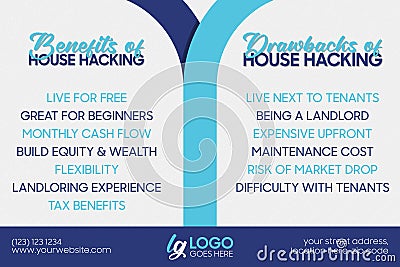 House Hacking Real Estate Vector Illustration