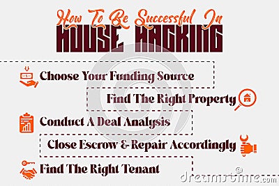 House Hacking Real Estate Vector Illustration