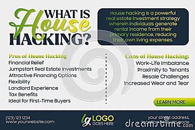 House Hacking Real Estate Vector Illustration