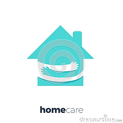 House with hand embrace. Isolated Vector Illustration Vector Illustration