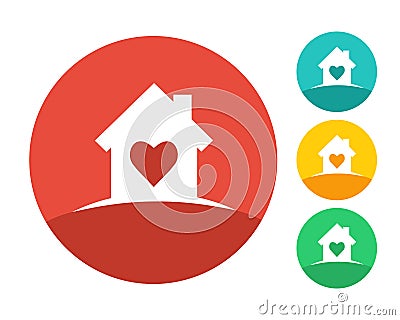 House and heart logo concept Vector Illustration