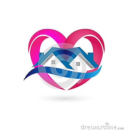 House heart real estate, icon vector Vector Illustration