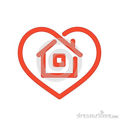 House in heart Vector Illustration