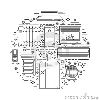 House Heating Vector Illustration Vector Illustration