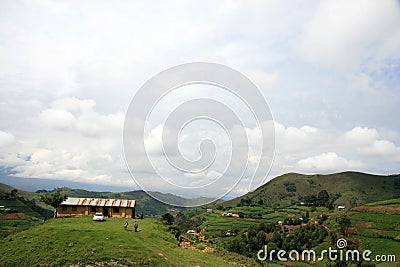 House on Hill - Kisoro - Uganda, Africa Stock Photo