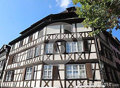 house in the historic center of Strasbourg called Little France Stock Photo