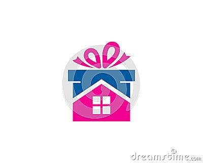 House Home Gift Icon Logo Design Element Vector Illustration