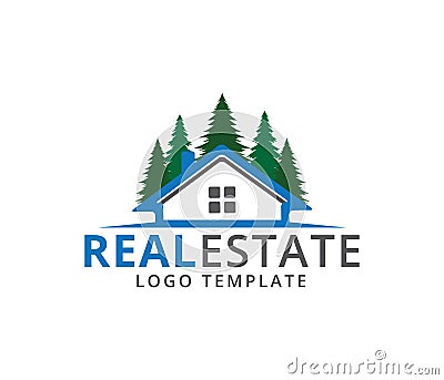 House home real estate cabin rental vector logo design Stock Photo